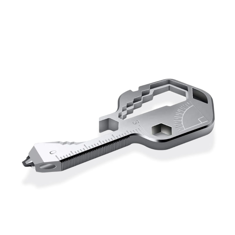 Key multi-tool included: bottle opener, hex wrenches, ruler, and more